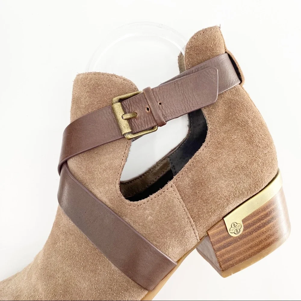 Isola Suede Wrapped Booties Size 9